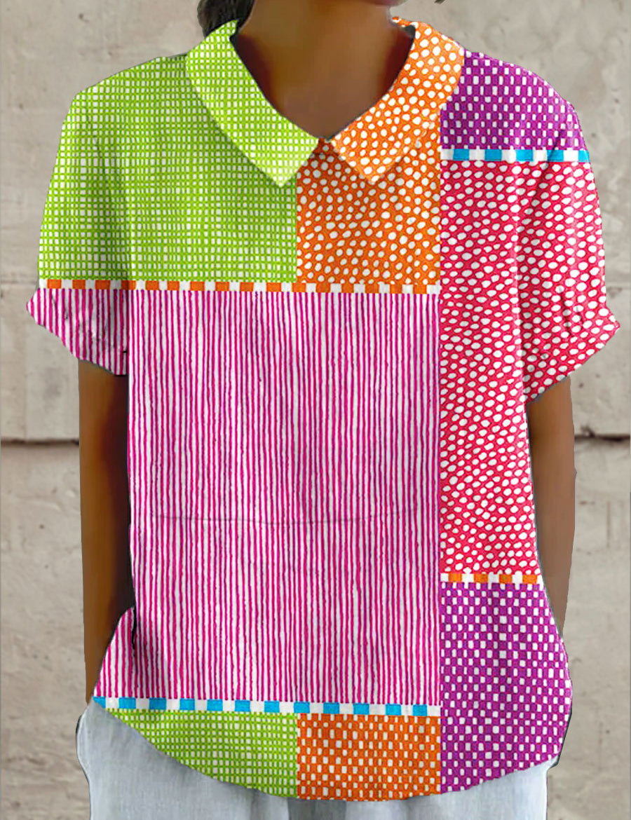 Emese - Színes patchwork ing